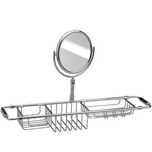 Luxury polished chrome bathtub caddy tray